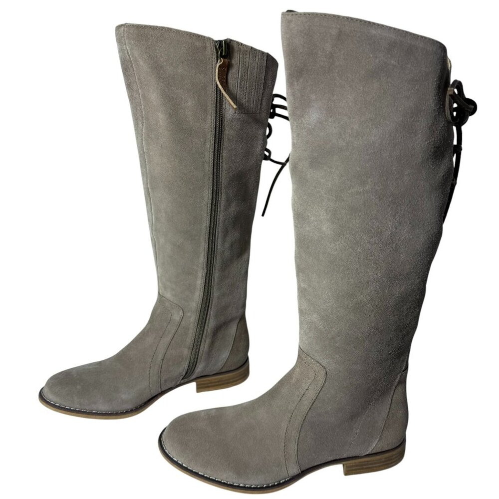 Dingo Taupe Suede Knee High Boots - Size 6M